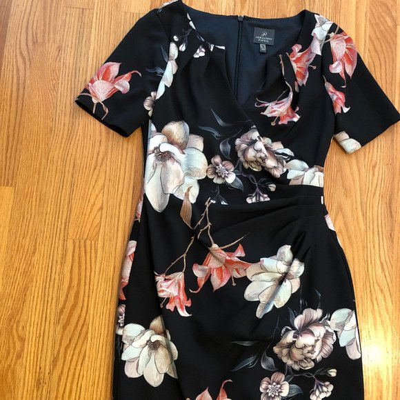 Adrianna Papell Pleated Floral Sheath Dress - Picture 4 of 5